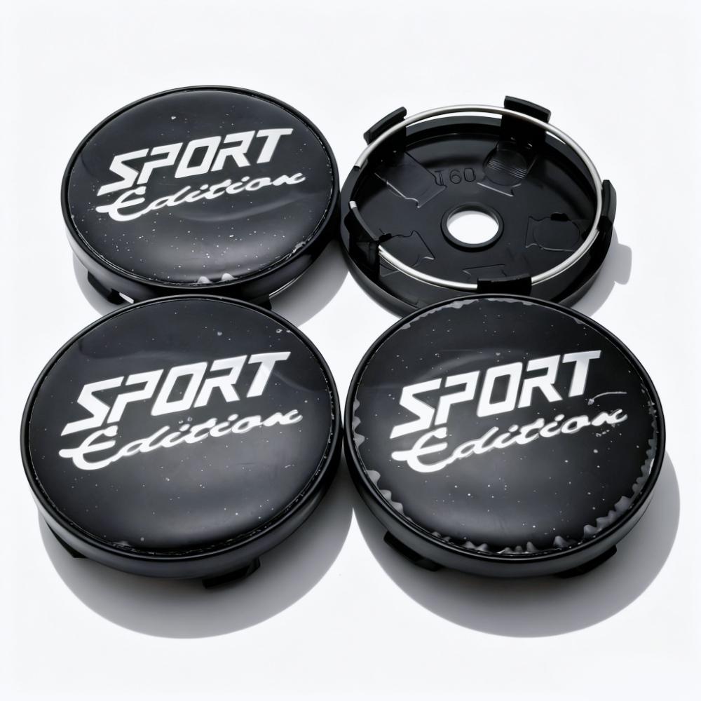 

4pcs Sport Edition Logo Emblem Car Wheel Center Caps O.D 60MM 56MM Rim Hubcaps Dust Cover Wheels Hub Cap Replace Car Accessories Sport Edition Badge&4pcs T60 Wheel Caps