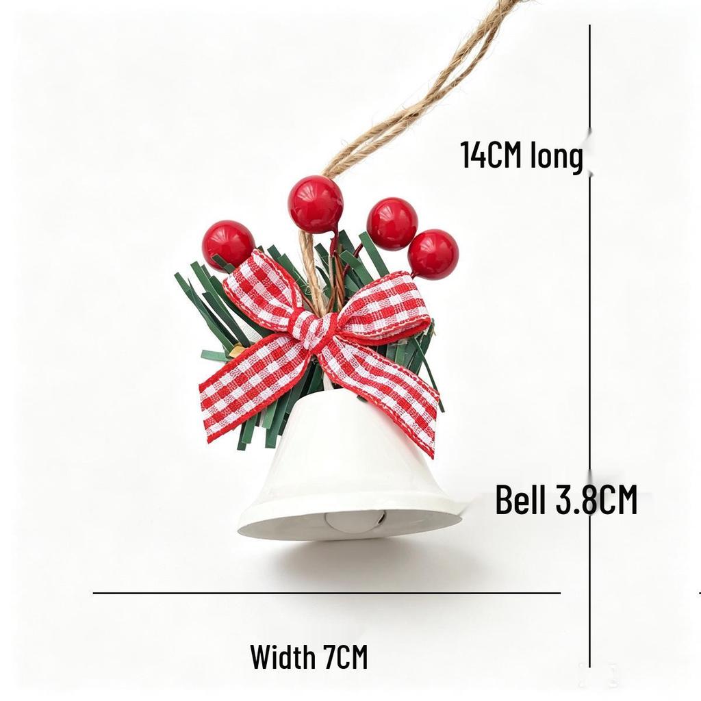 Red Berry Pine Cone Christmas Bell Pendant Ornament