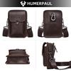 Humerpaul New Men Bags First Layer Cowhide Shoulder Bag Retro Messenger Bag Multi-function Tool Storage Bag Sports Waist Bag