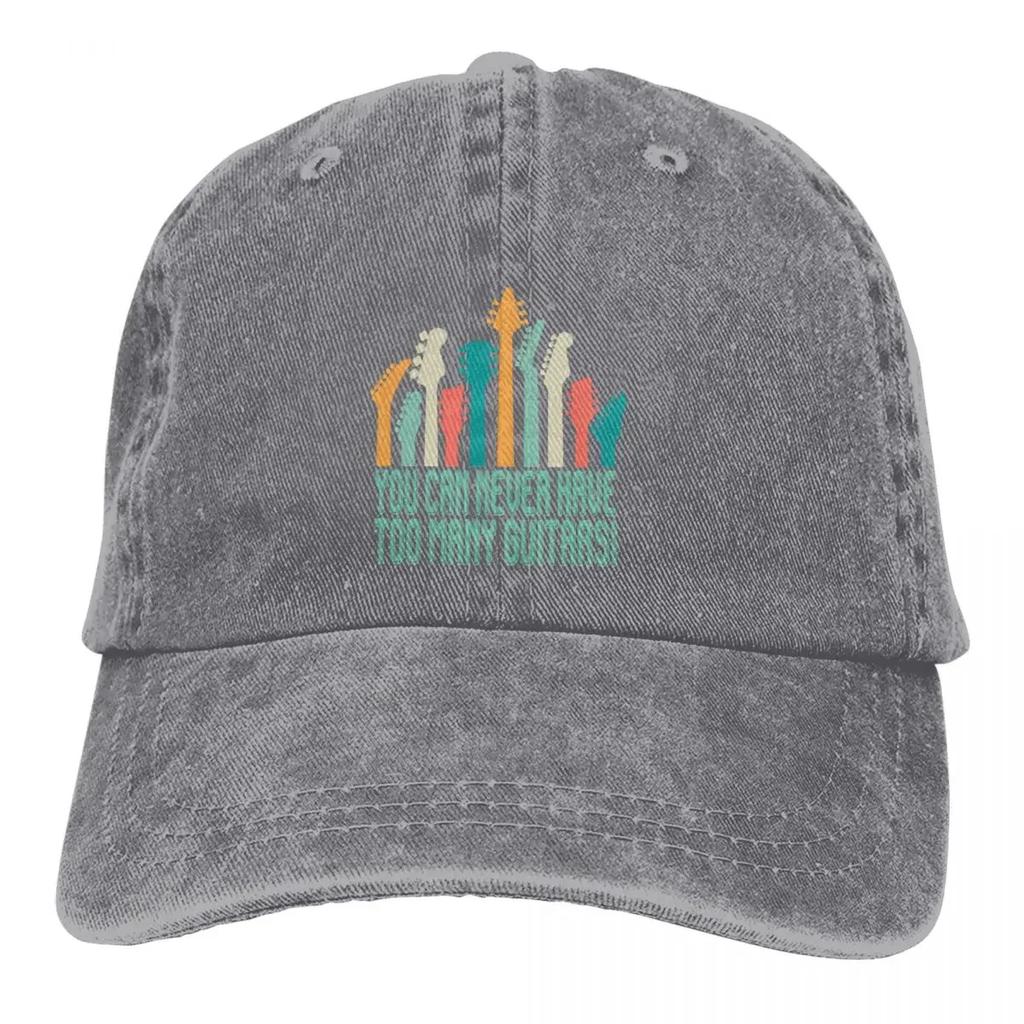 Washed Men's Baseball Cap You Can Never Have Too Many Trucker Snapback Cowboy Caps Dad Hat Guitar Rock Golf Hats