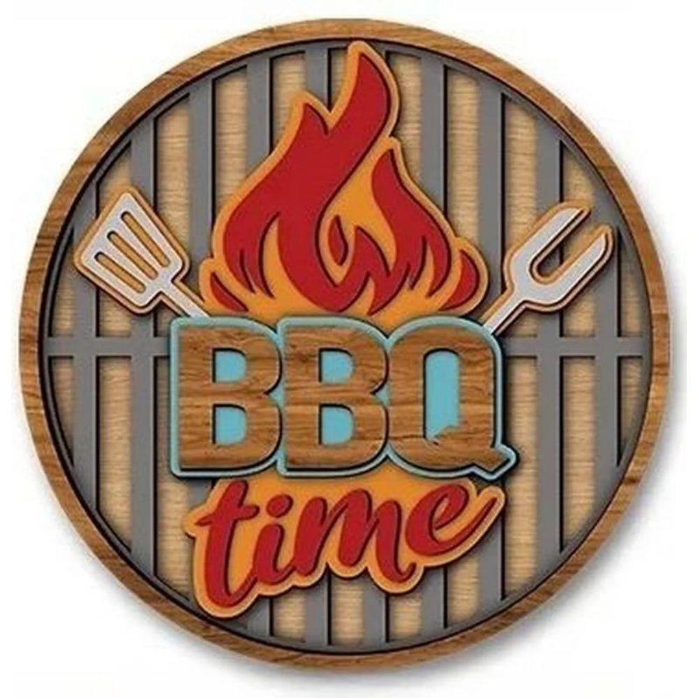 Metal Poster Round BBQ Beer Outdoor Wall Art Decor