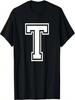 Buchstabe T Initialen Varsity Alphabet Monogramm T-Shirt