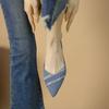 2025 Women's Low-Cut Denim Slip-On Flats: Pointed Toe, Soft Sole, Versatile Fashion Shoes