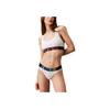 Calvin Klein Colorful Letter Waist Belt Lightweight Breathable Comfortable Bralette Women Underwear White QF7831-110