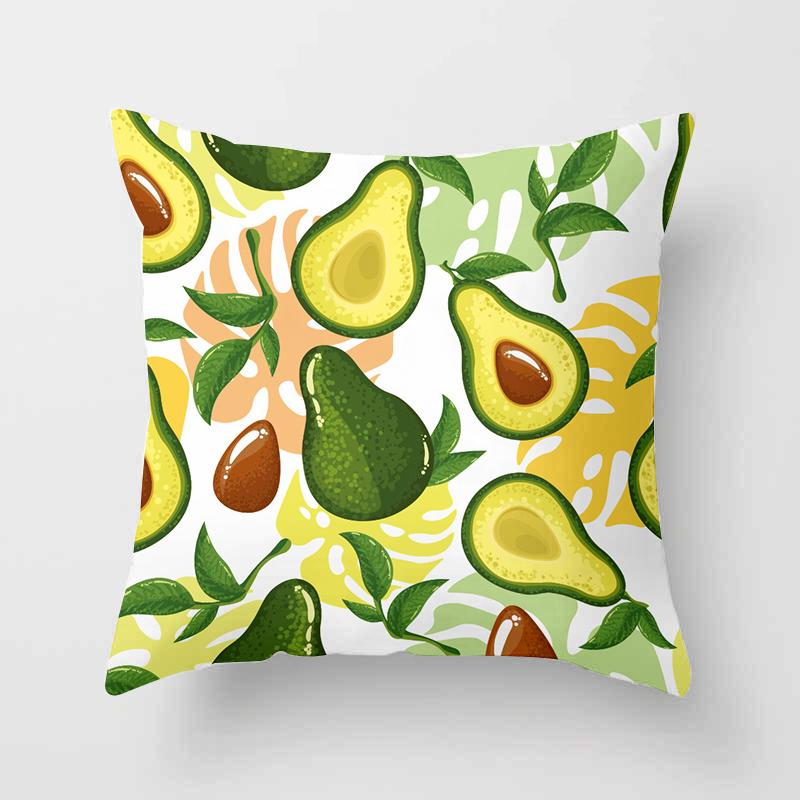 Avocado Printed Pattern Cushion Pillowcase For Home Living Room Sofa Car Seat Decoration Throw Pillow 45 * 45Cm