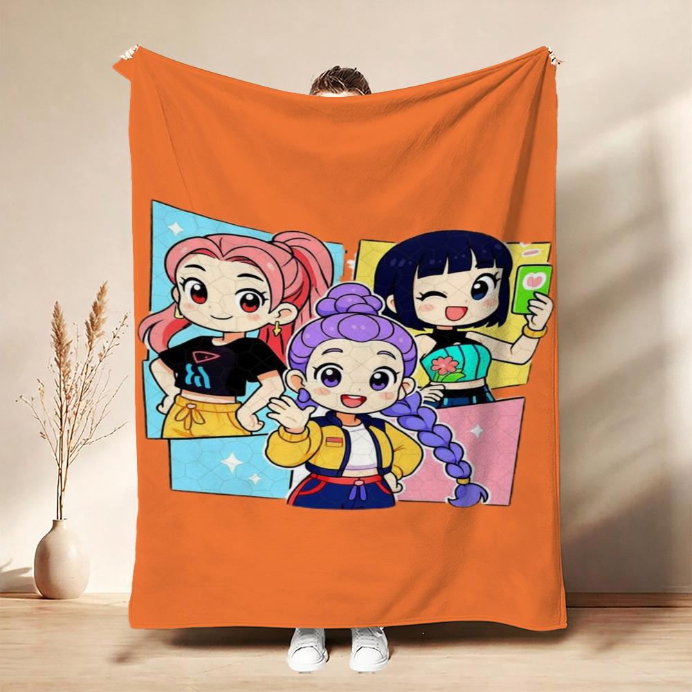 Kpop Demon Hunters Music Show Cartoon Anime Blanket Ultra Soft Throw Blanket For Bedroom Sofa Bed Party Decor New Year Gift