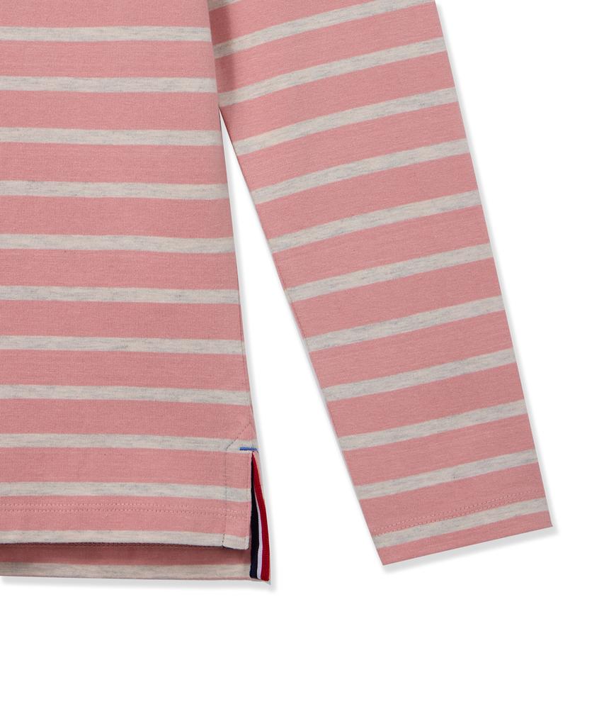Camiseta Redonda de Algodón USPOLOASSN_Raya Rosa