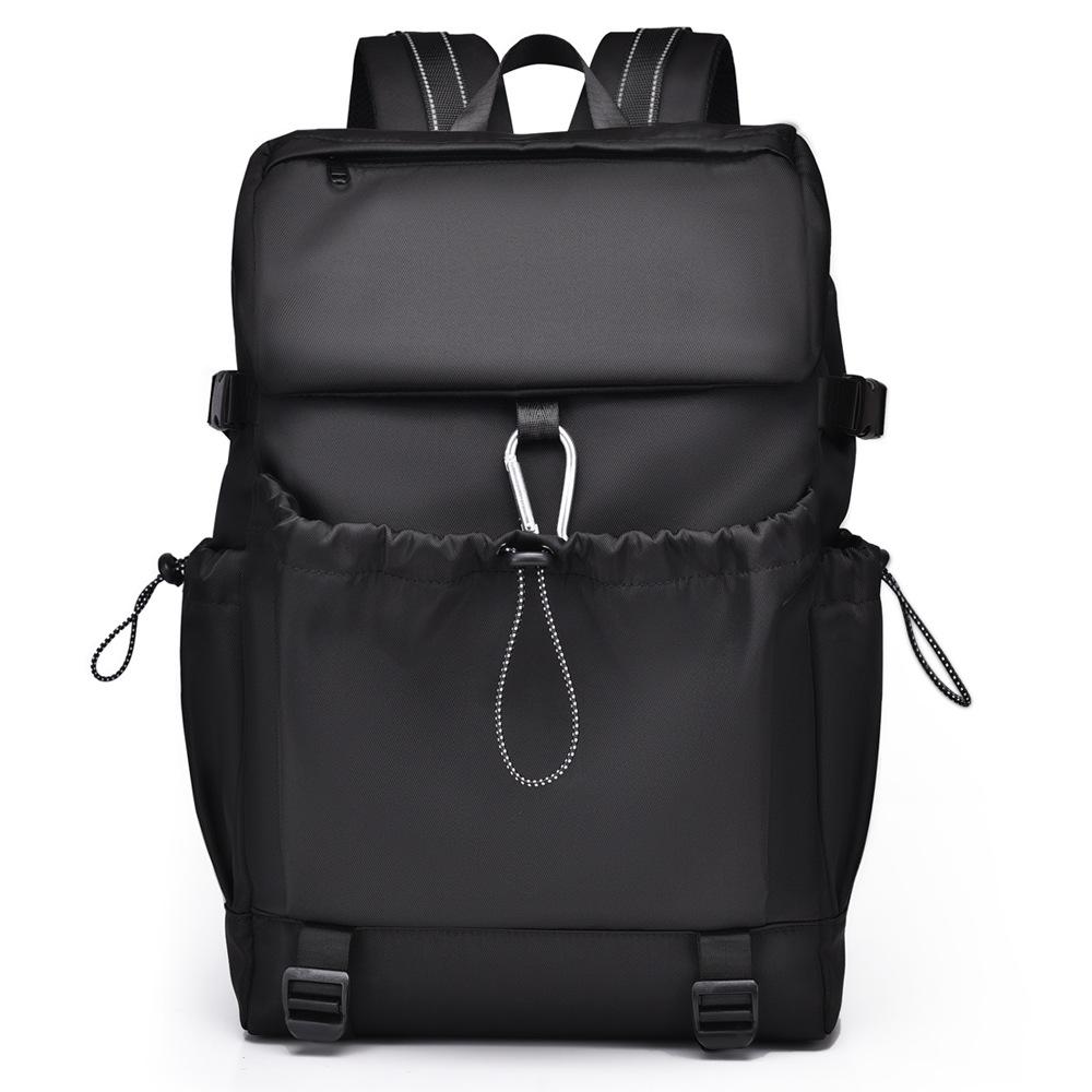 Simple Solid Color Versatile Backpack with Drawstring Design, Casual Travel Backpack for Both Men and Women, Commuting Backpack