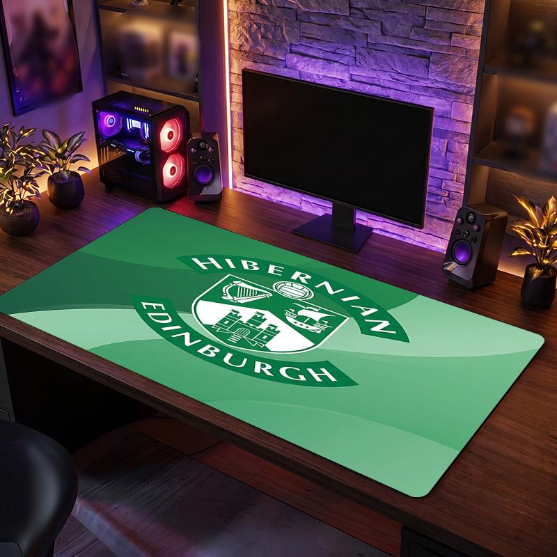 Hibernian FC Theme Pattern Mouse Pad, Soccer Logo Design XXL Gaming Desk Mat Non-Slip Computer Mouse Pad