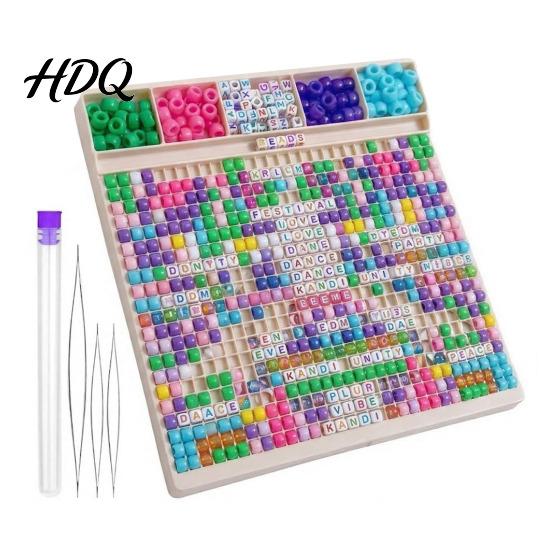 Bracelet Making Tray Beads Fast Stringing Tray Dual Size Needle System Board Thin Thread for Thick Elastic And Intuitive Grid Layout DIY Supplies