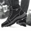 Men's Large Size Outdoor High-Top Hiking and Work Boots with Warm Cotton Lining