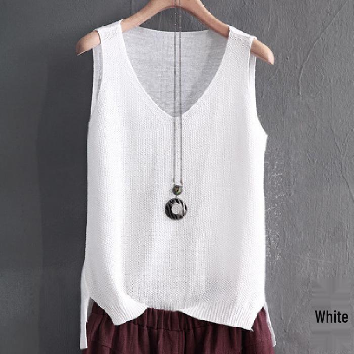Women's Loose-Fit Camisole: Large, Cool Silk Knit, Sleeveless Vest for Summer