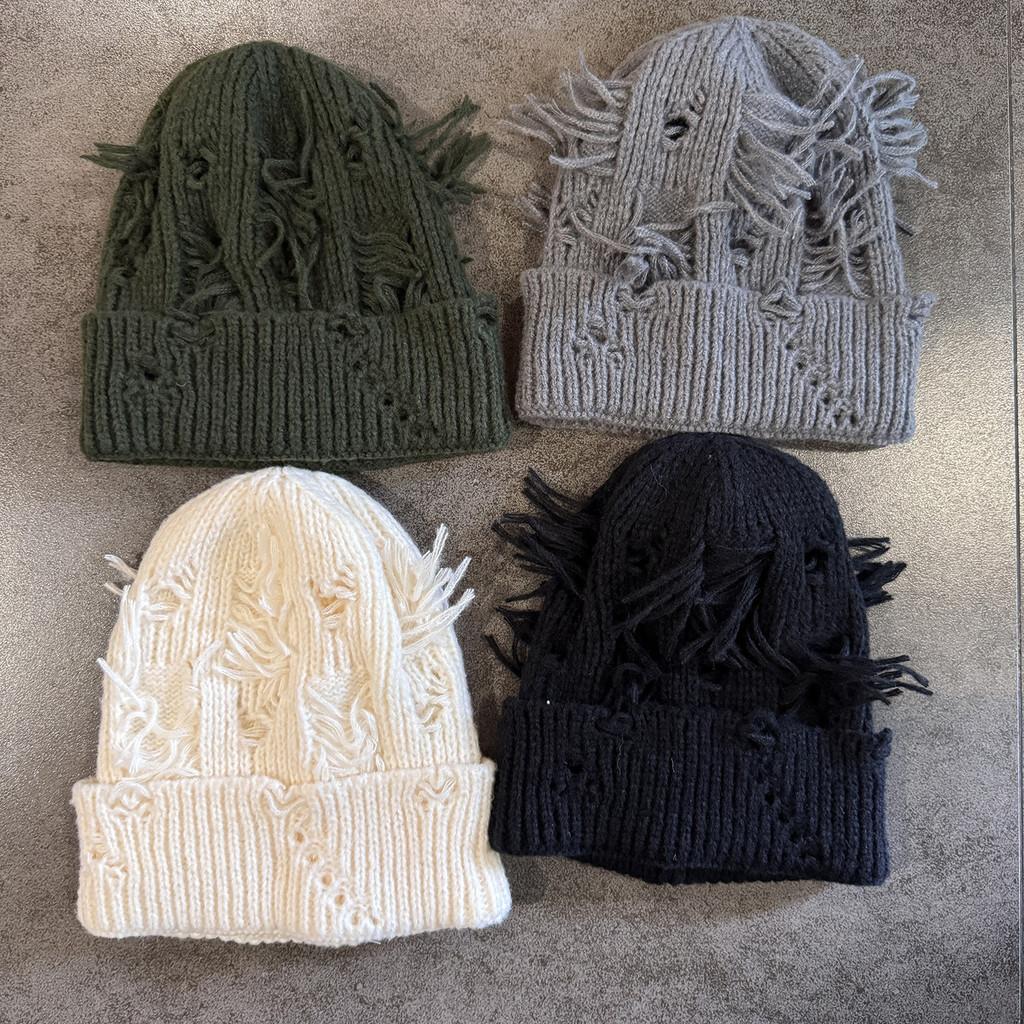 Street Style Knit Hat For Men Women Warm Wool Beanie With High Top For Cold Weather