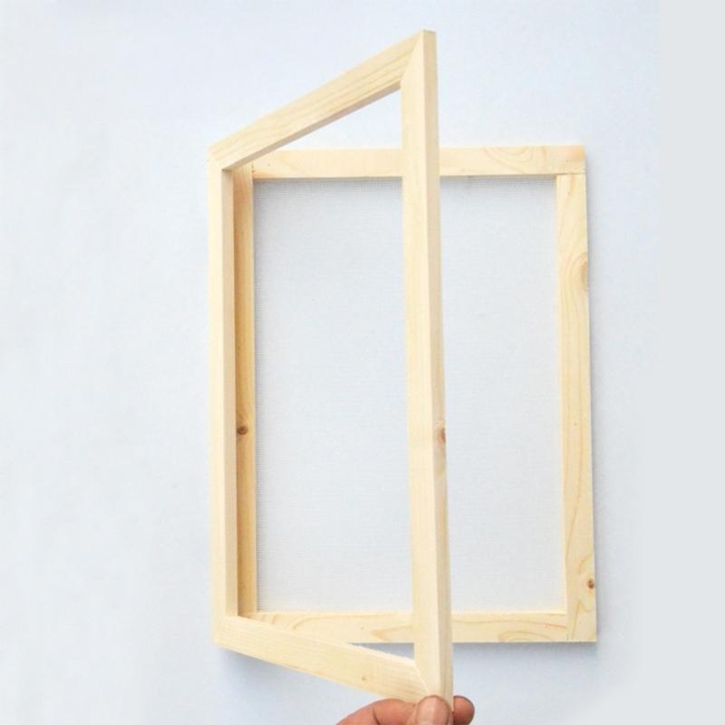 Pack of 2 Multifunctional Wood Paper Making Mold Screen Papermaking Frame for Handmade Craft Projects and Creative Gift