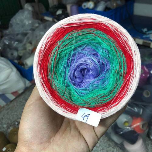 300g Organic Lace Cotton Blend Cake Roll Long Section Dyeing Yarn Hand-woven Shawl Scarf Skirt Hat Crochet Wool