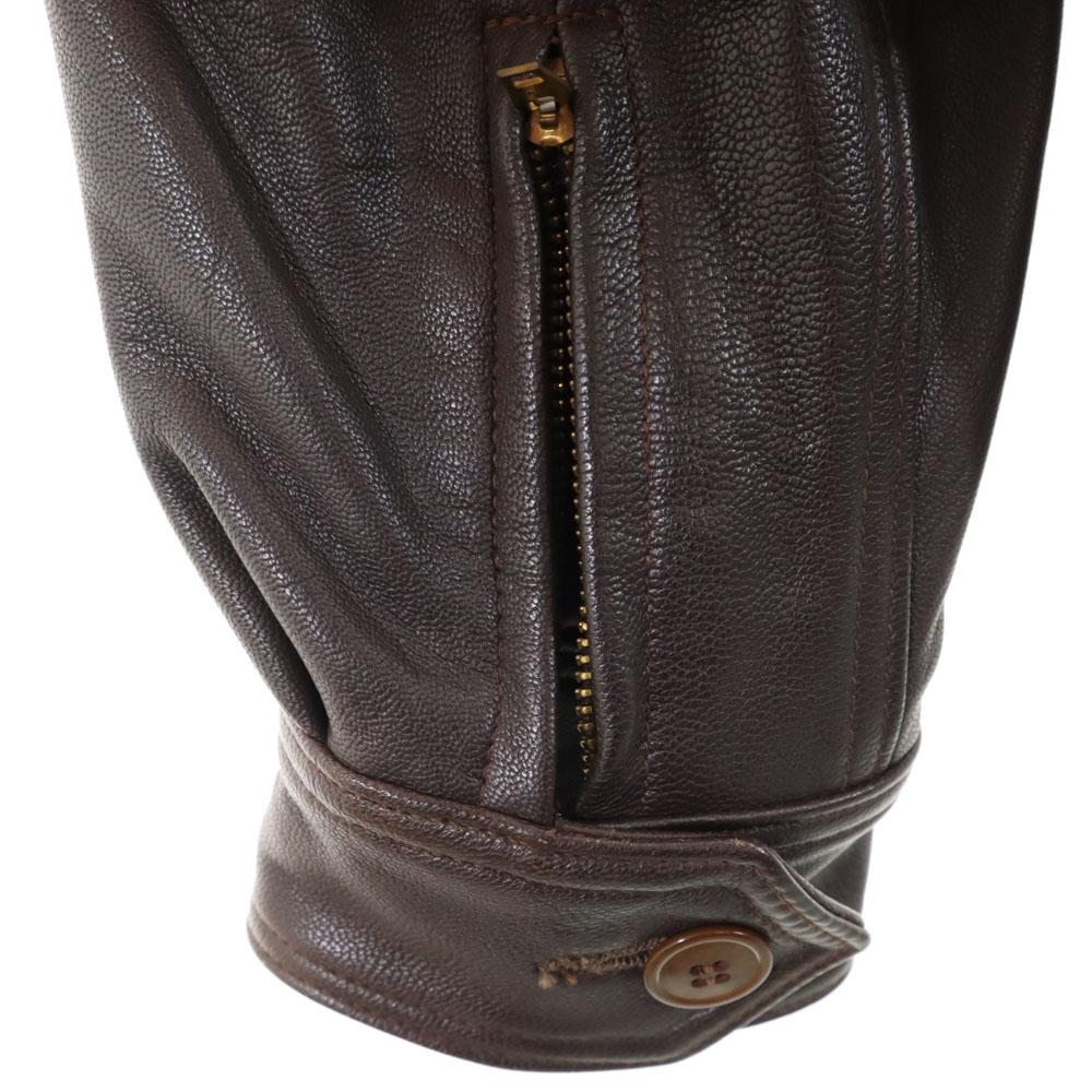 LOST WORLDS Made in USA G-8 leather jacket 38 Brown TALON ZIP FLIGHT Men's Used