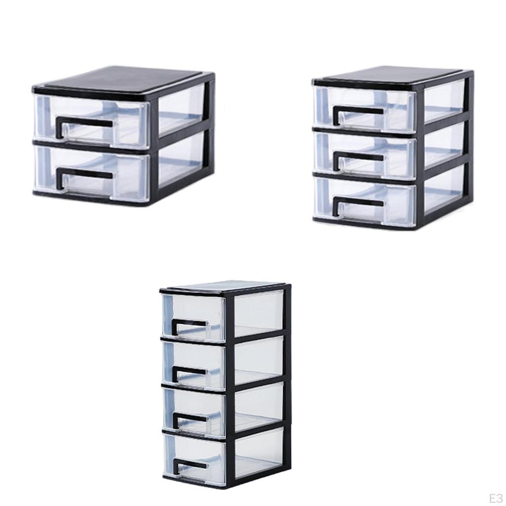 Clear Desk Storage Box with Drawer Organizer for Makeup