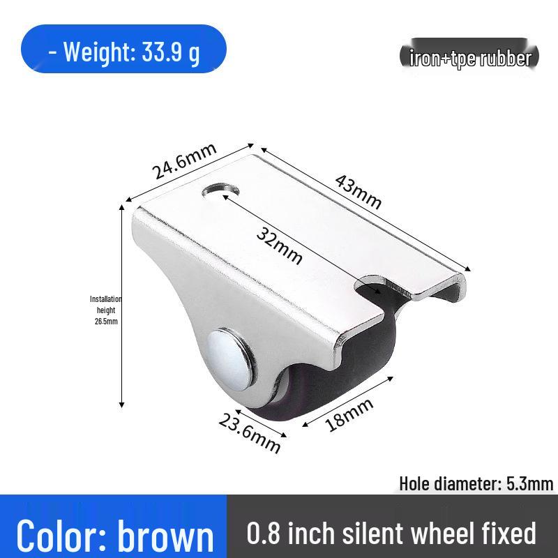 1.5" or 2" Heavy-Duty Silent Swivel Caster with Brake, Snap Ring, and Wear-Resistant Trolley Shelf Roller