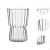 Iced Coffee Cup Glassware Reusable Heat Resistant Drinkware Vertical Lines Tea 325ml for