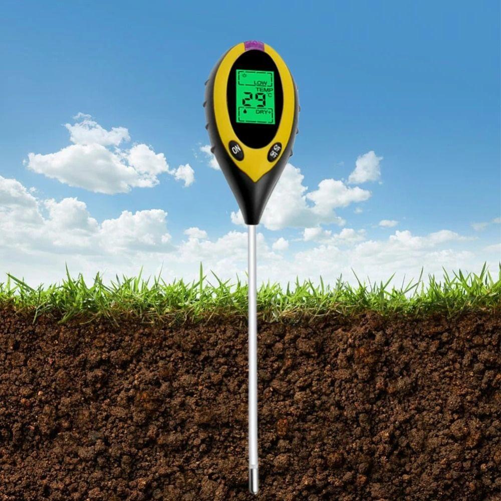 4 in 1 Soil Survey Instrument Digital Display Soil Thermometer PH Meter For Garden Lawn Farming