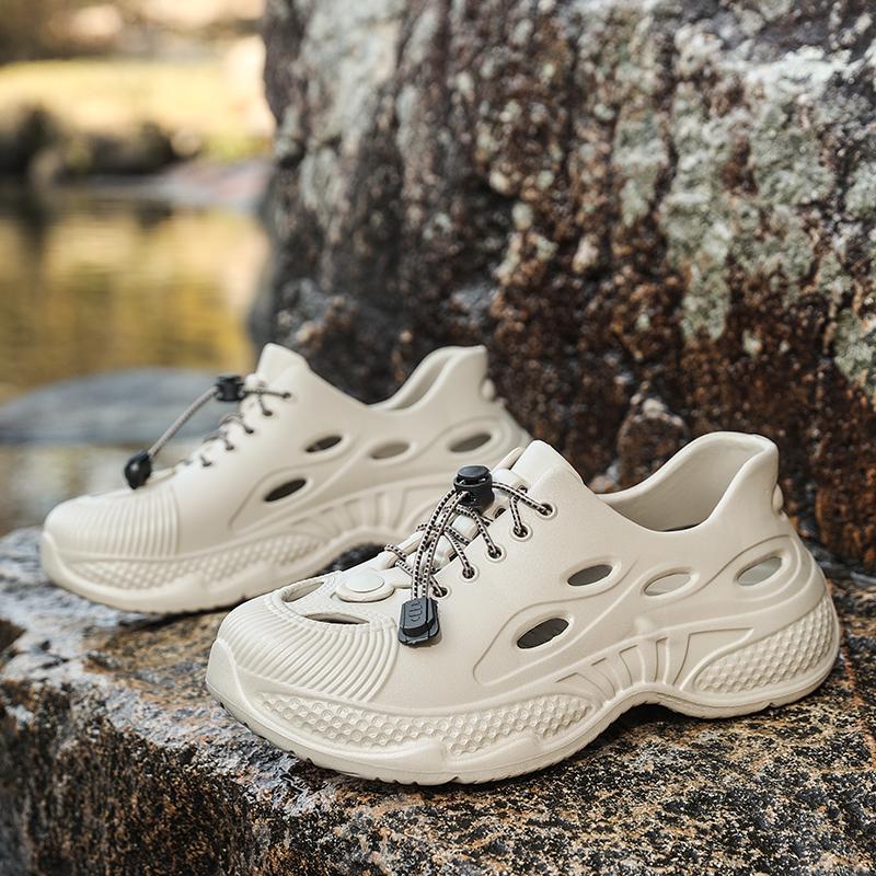 Summer Men S Clogs Breathable Slippers Beach Outdoor Sandals Slides Men Garden Water Shoes Non-Slip Hiking Driving Male Slippers 40-41