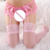 Lace Garter Belt with Adjustable Straps and Sheer Stockings Set for Women One Size Fits Most Stretchable Material