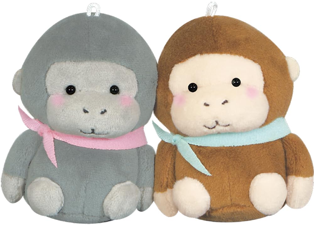 

[CRUX] NicoNui Keychain Set of 2 Matching Gorilla Plush Toys with Magnetic Cheeks (110367)