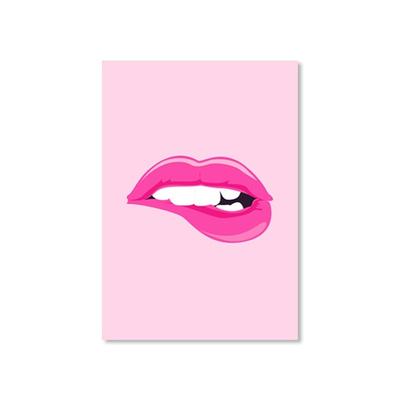 Trendige Poster, vollbusig, sexy, schöne rosa und blaue Lippen, modulares Bild, Wandkunst, Leinwandgemälde für Wohnzimmer, Heimdekoration