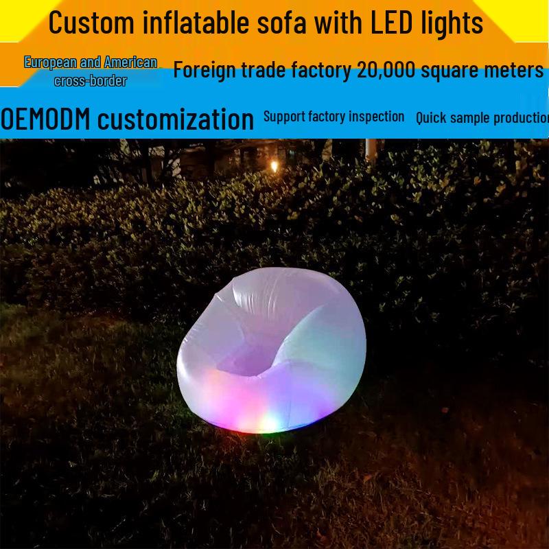 LED Inflatable PVC Sofa: Foldable Outdoor & Indoor Lazy Bag Custom Size