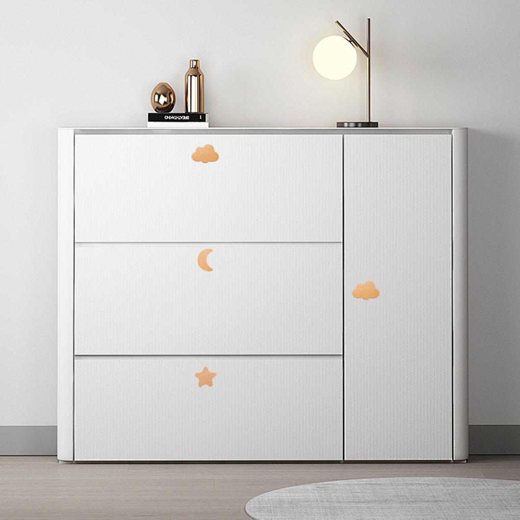 6pack/lot Moon Drawer Knobs Wooden Handles For Children S Room Decor Wooden Animal Cabinet Knobs