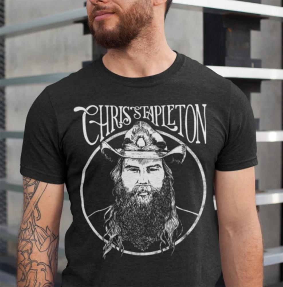 

Портрет Криса Стэплтона Легенда Кантри Музыки Унисекс S-4XL CG183 Унисекс Футболка M