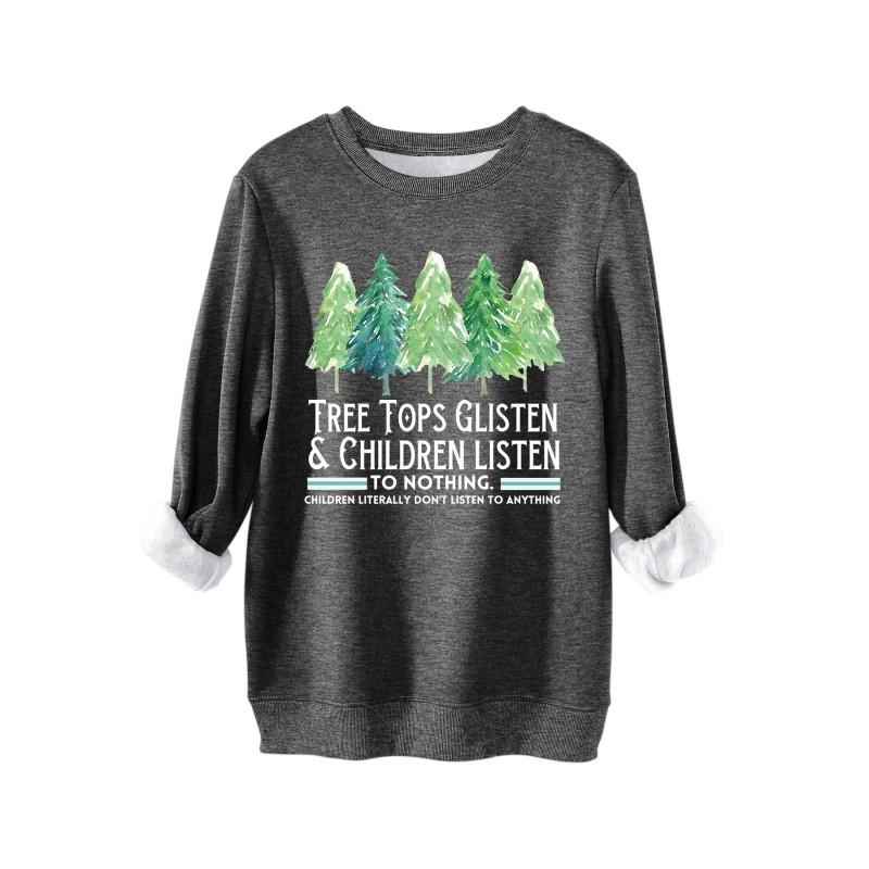 Tree Tops Glisten Kids Thick Sweatshirt Comfortable Fashion Printed Pullover