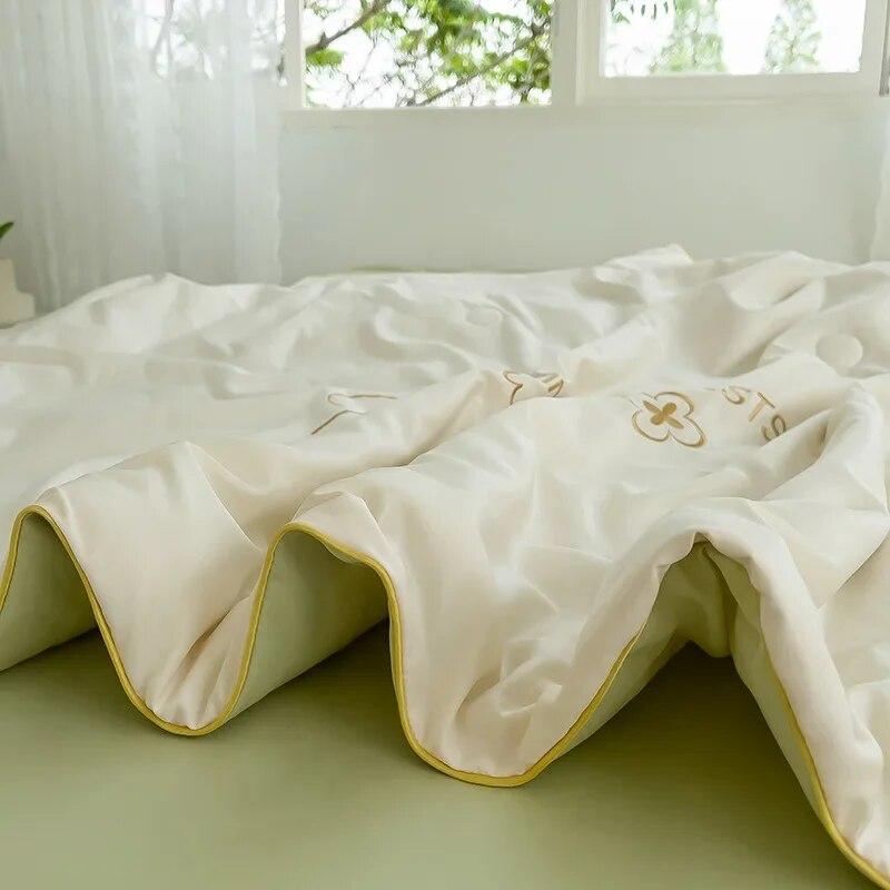 Summer Ice Silk Summer Cool Quilt Set of Four, Machine Washable, Water Washable, Breathable In Summer