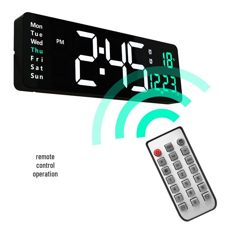 16" Nordic LED Digital Wall Clock with Large Screen Display, Model 6626 - Simple Living Room Décor.