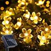 5pc 7M Solar String Sakura Lights 50LEDS Outdoor Waterproof Festival Garden Decorative Lights
