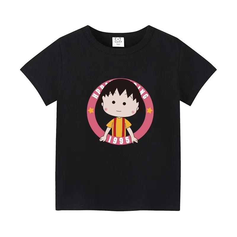 Летняя одежда с мультяшным принтом для мужчин и женщин, футболка, низ, круглый вырез, свободная, удобная, короткий рукав, повседневная, универсальная 140