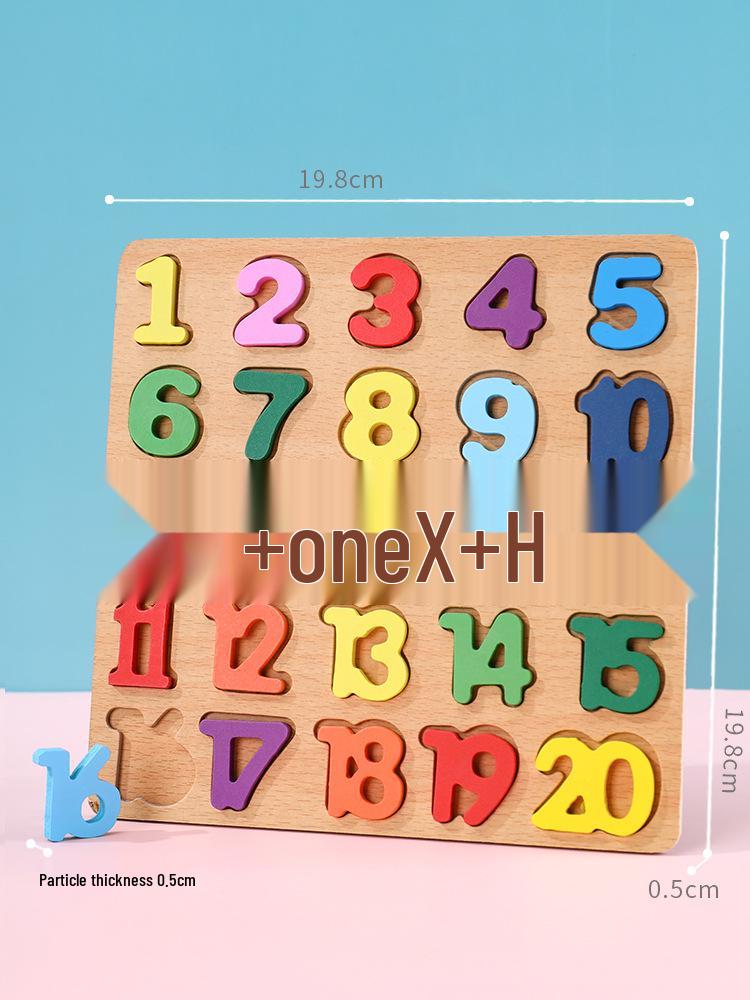 Building Blocks Puzzle for Number & Letter Recognition, Educational Toys, Hand-Grip Board for Children 2 Years and Up.