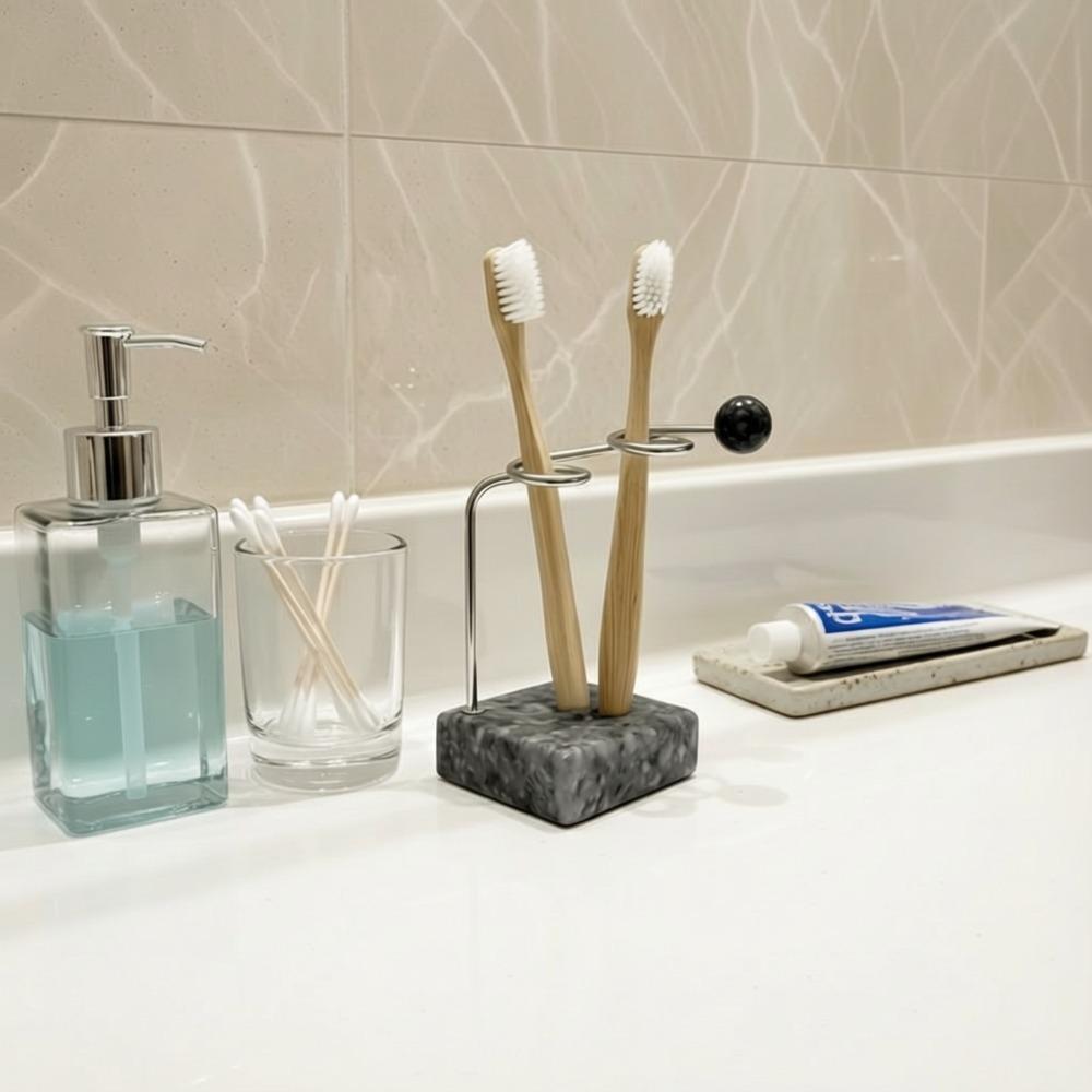 Ventilated Minimalist Toothbrush Holder Stainless Steel Bracket Toothbrush Storage Rack  Hotel