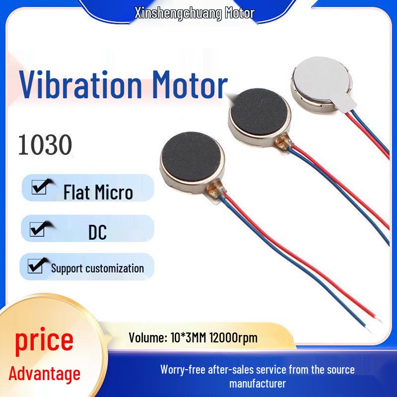Miniature 10*3MM 3V Flat Motor for Massager, Tooth Cleaner, DC Button Vibration