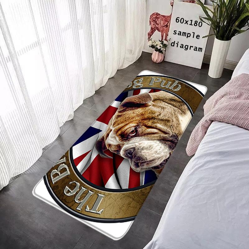 Door Mats Interior Foot Rug English Bulldog Welcome Floor Mat for Entryway Soft Hallway Carpet Kitchen Rugs Fluffy Home Decor