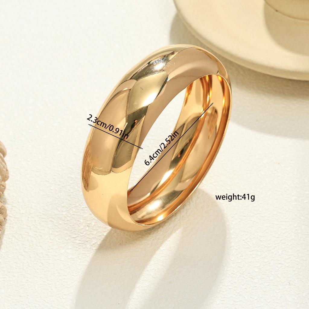 European and American cold wind plain ring open bracelet women exaggerated retro elegant fashion personality wide face bracelet