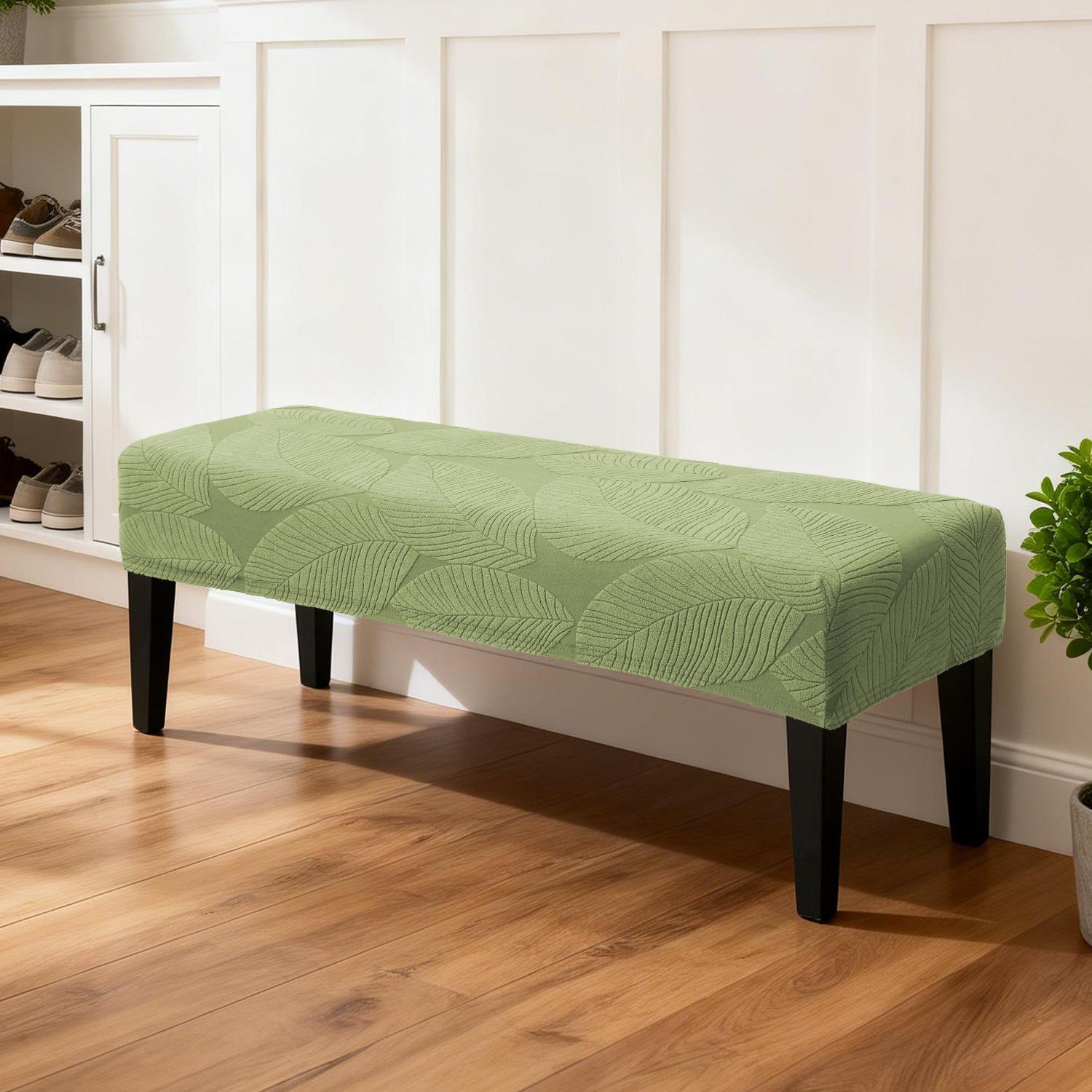 

1pc elastic bench cover, shoe changing chair cover, leaf flower shaped protective cover, bottom tie rope fixing design