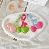 1/3PCS PU Leather Cherry Keychain - Simulated Fruit Heart Pendant DIY Bag Hanging Decoration Cute Key Ring Accessories
