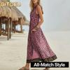 Women's Fashion Summer Spring Short Sleeve V-Neck Casual Dresses