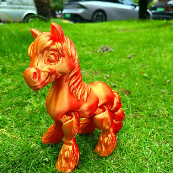 3D Printed Horse Figurine Movable Joints Pony Statue Stress Relief Fidget Toy Educational Animal Model Desktop Decoration Ornament