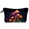 1pc Vintage Mushroom Moon Pattern Makeup Bag Pouch for Women Girls Travel Portable Makeup Storage Bag
