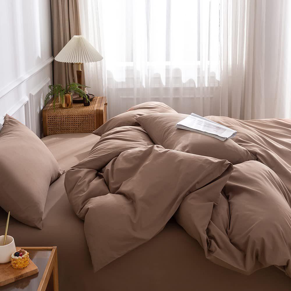 Bettwäsche dreiteilig mit einfarbigem Muster