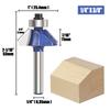 Vearter Trimmer Chamfer Solid Carbide Corner Router Bevel Milling Bevel Chamfering Cutting DIY Woodworking Router Bit for Electric Trimmers 4-Piece