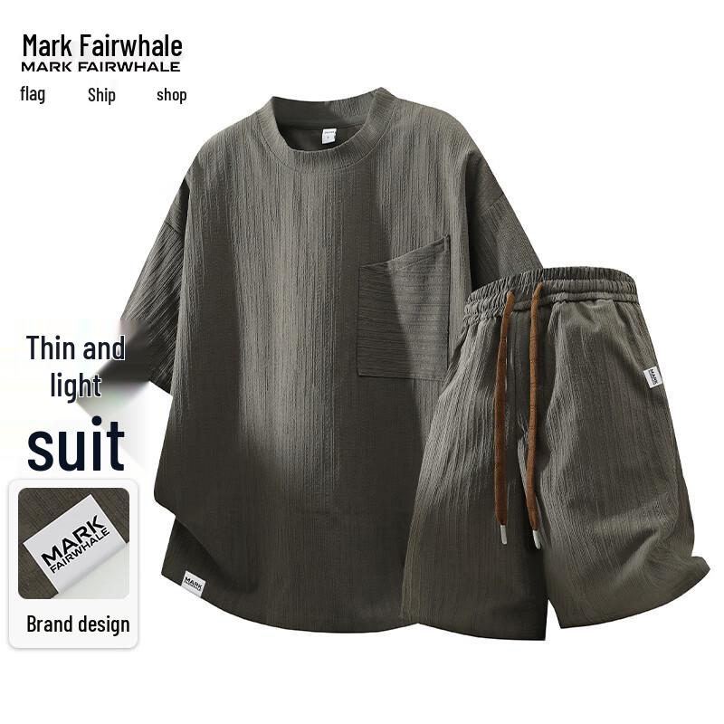 MARK FAIRWHALE Men s Textured Short Sleeve Sport Set XL