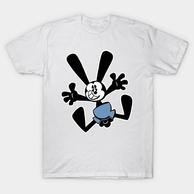 Men Black Print T-shirt Lucky Bunny No-Cut Transfer Paper Print Cotton Tshirt M
